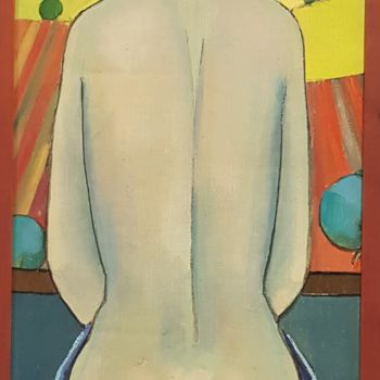 Pintura titulada "Silent Nude by Sent…" por Ester Sentís, Obra de arte original, Oleo Montado en Bastidor de camilla de made…