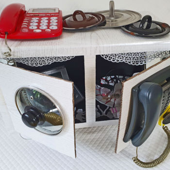 Sculpture titled "Kitchen Cabinet 1" by Nevenka Spasic-Thater, Original Artwork, Cardboard