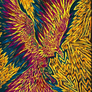 Arts numériques intitulée "Phoenix-X" par Newilgreen, Œuvre d'art originale, Peinture numérique