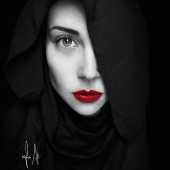 Digital Arts titled "hijab.png" by Nezha, Original Artwork, Digital Painting