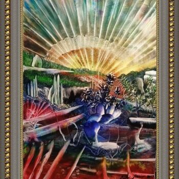Painting titled ""Il Nostro Domani"" by Nezir Sarac, Original Artwork, Oil Mounted on Wood Stretcher frame
