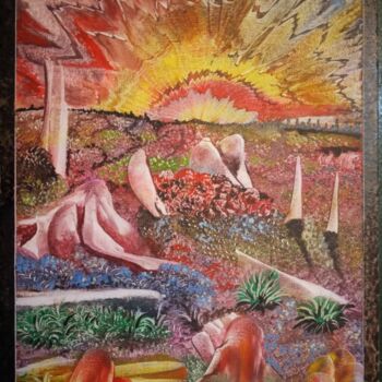Pittura intitolato ""Gioco d'azzardo"" da Nezir Sarac, Opera d'arte originale, Olio Montato su Cartone