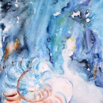 Peinture intitulée "Poème marin" par Nicole Faivre-Simoes, Œuvre d'art originale