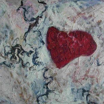 Pittura intitolato "Heart With Mood" da Nancy Price, Opera d'arte originale, Olio