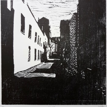 Printmaking titled "L'impasse" by Nicolas Goulette, Original Artwork, Xylography