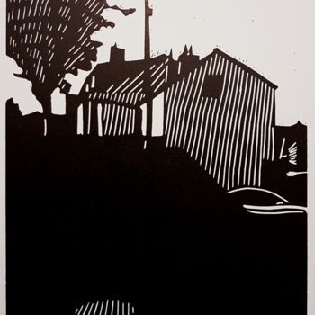印花与版画 标题为“La maison isolée” 由Nicolas Goulette, 原创艺术品, Linocuts