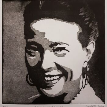 Отпечатки и Гравюры под названием "Simone de Beauvoir" - Nicolas Goulette, Подлинное произведение искусства, Травление