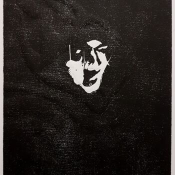 Druckgrafik mit dem Titel "Le moine" von Nicolas Goulette, Original-Kunstwerk, Holzschnitt