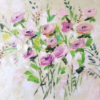 Картина под названием "Floral painting Ran…" - Natasha Stepanova, Подлинное произведение искусства, Масло