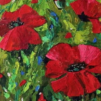 Pittura intitolato "Floral painting art…" da Natasha Stepanova, Opera d'arte originale, Olio