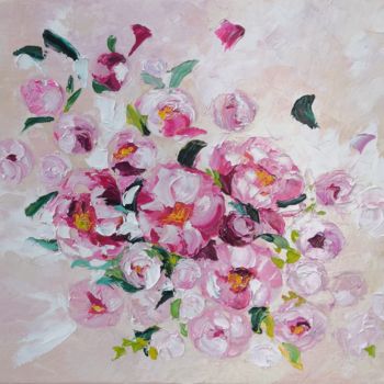 Картина под названием "Floral painting art…" - Natasha Stepanova, Подлинное произведение искусства, Масло