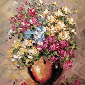 绘画 标题为“Floral painting art…” 由Natasha Stepanova, 原创艺术品, 油