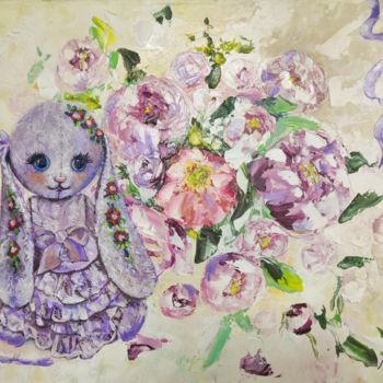 Pintura titulada "Floral painting art…" por Natasha Stepanova, Obra de arte original, Oleo