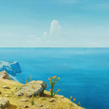 Painting titled "Sea. Crimea" by Dmitry Bychkov, Original Artwork, Oil