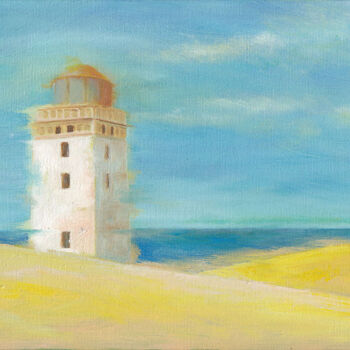 Schilderij getiteld "Lighthouse" door Dmitry Bychkov, Origineel Kunstwerk, Olie