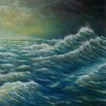 Malerei mit dem Titel "Storm" von Dmitry Bychkov, Original-Kunstwerk, Öl