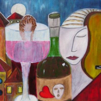 Картина под названием "Melancholy's lullab…" - Cinzia Corvo (Nic), Подлинное произведение искусства, Масло