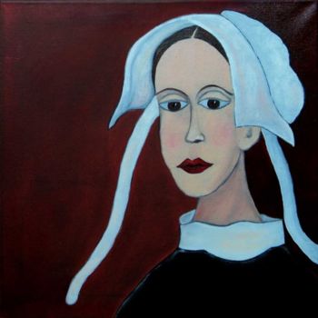 Painting titled "Madame Giselle" by Cinzia Corvo (Nic), Original Artwork, Oil