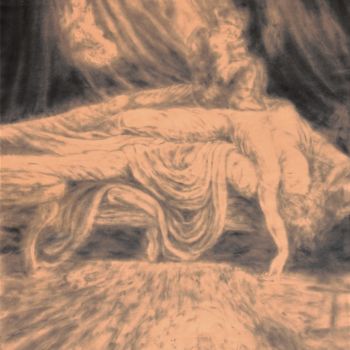 제목이 "Incubo"인 미술작품 Niccolò Montemagni로, 원작, 흑연