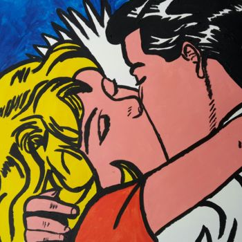 Pintura titulada "Le baiser" por Nicevnt, Obra de arte original, Acrílico