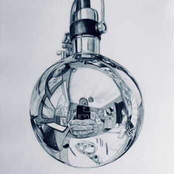 Drawing titled "Reflections" by Nicholas Cornwell, Original Artwork, Graphite