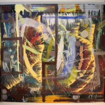 Schilderij getiteld "A M s T E R D A M" door Nicholas Dukliaskos, Origineel Kunstwerk, Anders