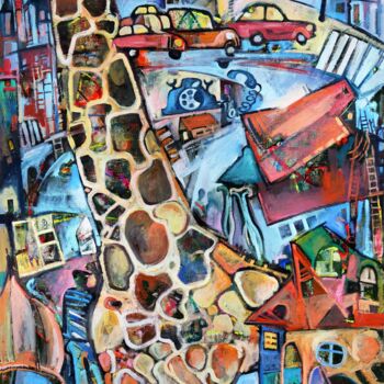 Painting titled "Dreams of the city…" by Nicifor Swiristuhin, Original Artwork, Oil