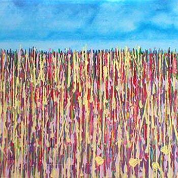 Painting titled "Large summer field" by Nick Cowling, Original Artwork