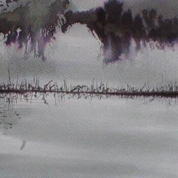 Painting titled "Le Lac en hiver" by Nick Cowling, Original Artwork