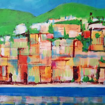 Malerei mit dem Titel "Villefranche sur mer" von Nick Cowling, Original-Kunstwerk, Acryl