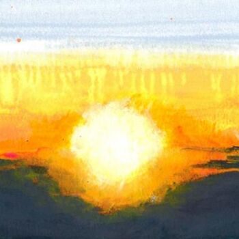 Painting titled "Coucher de soleil 2" by Nick Cowling, Original Artwork