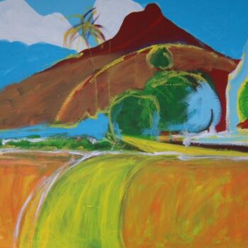 Schilderij getiteld "After Gauguin" door Nick Cowling, Origineel Kunstwerk