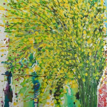 Pintura intitulada "Keria blossom" por Nick Cowling, Obras de arte originais, Aquarela