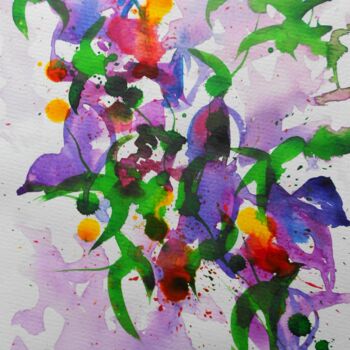 Painting titled "bourgainvillea-1" by Nick Cowling, Original Artwork