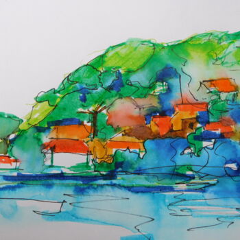 Painting titled "Cap-d'antibes-2" by Nick Cowling, Original Artwork