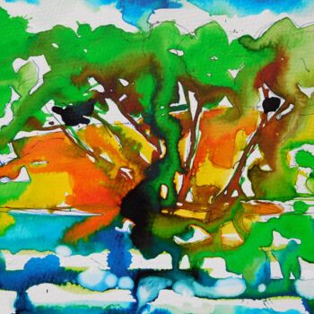 Картина под названием "Les pins à Bandol,…" - Nick Cowling, Подлинное произведение искусства