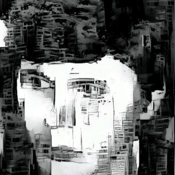 Digitale Kunst mit dem Titel "broken mind buildin…" von Nick Fatum, Original-Kunstwerk, 2D digitale Arbeit