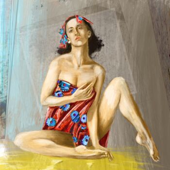 Digital Arts titled "Figure study, Gwen" by Nick Kozis, Original Artwork, 2D Digital Work