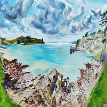 Malerei mit dem Titel "St Mawes Beach 2" von Nick Pike, Original-Kunstwerk, Öl