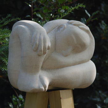 Sculptuur getiteld "Pierre Désespérée" door Nick Vermeulen, Origineel Kunstwerk, Steen