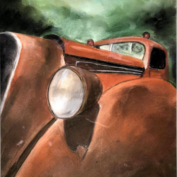 Dessin intitulée "Vintage car" par Monic Mathews, Œuvre d'art originale, Pastel