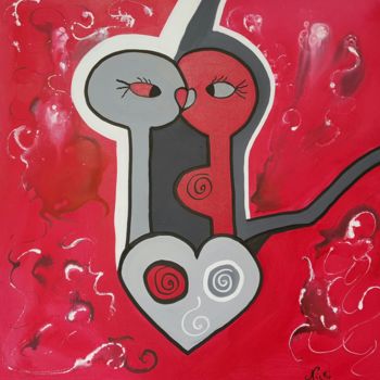 Painting titled "Lovers 4" by Nicki, Original Artwork, Acrylic