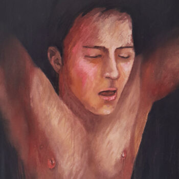 Pittura intitolato "SAMUEL HAVING PLEAS…" da Nicko, Opera d'arte originale, Pastello