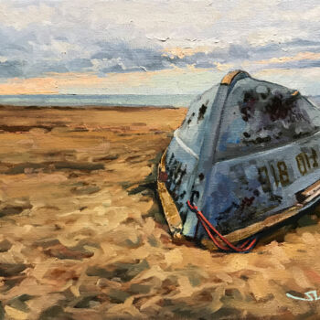 Картина под названием "Cooling sand" - Nickolay Shamanov, Подлинное произведение искусства, Масло