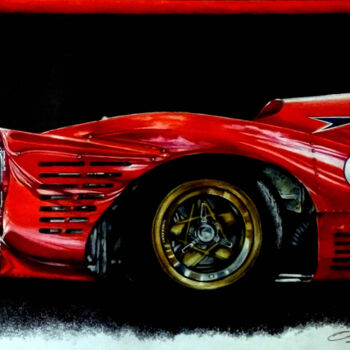 Schilderij getiteld "Ferrari 330" door Nicky Chiarello, Origineel Kunstwerk, Potlood