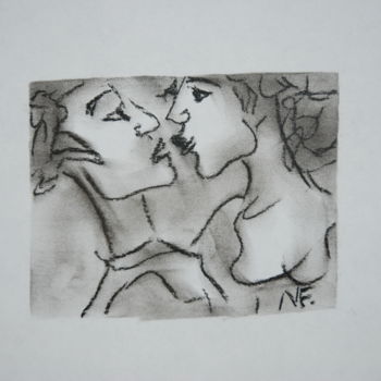 Disegno intitolato "Kiss" da Nicky Fitzgerald, Opera d'arte originale