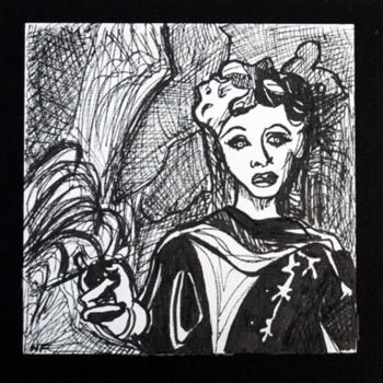 Disegno intitolato "woman" da Nicky Fitzgerald, Opera d'arte originale