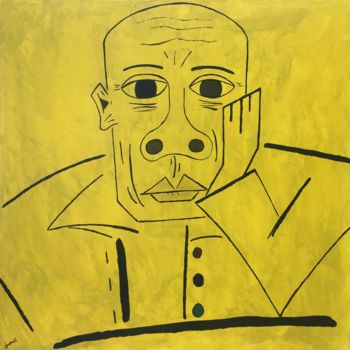 Pittura intitolato "Cubiste Avec Main S…" da Nicky Jones, Opera d'arte originale, Acrilico