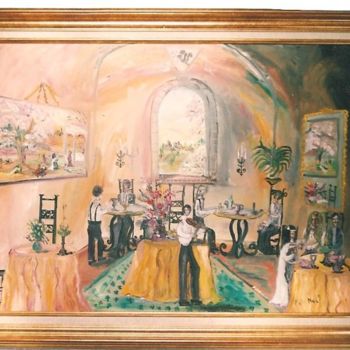 Painting titled "LE RESTAURANT" by Nicky Neef, Original Artwork