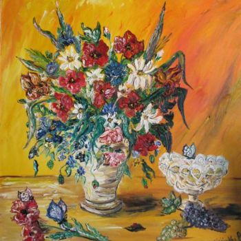 Painting titled "FLEURS A LA COUPE D…" by Nicky Neef, Original Artwork